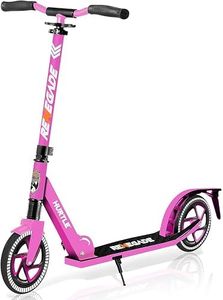 Hurtle Renegade Kick Scooters for Kids Teenagers Adults- 2 Wheel Kids Scooter with Adjustable T-Bar Handlebar - Alloy Anti-Slip Deck - Portable Folding Scooters for Kids with Carrying Strap