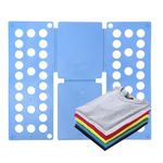 Naisfei T Shirts Clothes Folder Boards,Laundry Folder Home Storage Tool, Fast and Fun Board,Clothes T Shirt Top Folder Folding Board Flip Fold Laundry Organizer,Clothes suitable for children(Blue)