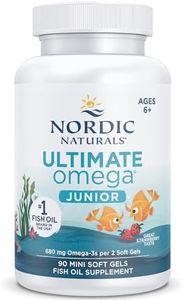 Nordic Naturals, Ultimate Omega-3 JR, 680mg Omega-3, para Niños, Sabor Fresa, con EPA y DHA, 90 Cápsulas blandas, Testado en Laboratorio, Sin Soja, Sin Gluten, No GMO