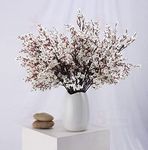 SATYAM KRAFT 1 Bunch Artificial Babys Breath Gypsophila Flowers Sticks Decorative Items for Home Decor; Living Room, Diwali, Anniversary,Deepawali Decoration(Without Vase) (White)(Fabric)