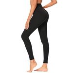 Gayhay High Waisted Leggings for Women - Soft Opaque Slim Tummy Control Printed Pants for Running Cycling Yoga Black