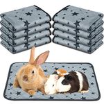 8 Pcs Bulk Guinea Pig Pee Pad Reusable Washable Guinea Pig Cage Liners Guinea Pig Fleece Bedding Absorbent Guinea Pig Accessories Non Slip Guinea Pig Mats for Cages with Star Patterns (18 x 24 Inch)