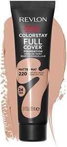 Revlon ColorStay Full Cover Longwear Matte Foundation, Heat & Sweat Resistant Lightweight Face Makeup, Natural Beige (220), 30ml