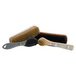 PRO Leather Shoe Brushes Combo Kit I Pack of 4 Brushes Genuine Horse Hair Brush Suede N Nubuck Shoe Brush