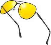 Upgraded Aviator Sunglasses for Men and Women Polarized Night Vision Sun glasses with UV 400 Protection (Black/Night Vision)