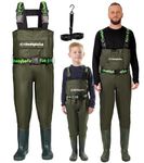 DaddyGoFish Chest Waders for Kids and Adults, Fishing and Hunting Waders with a Pocket and a Wader Hanger