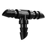 iMopo 70 Pack Drip Irrigation Barbed Tee Fittings,Barbed Connector Fits Universal 1/4" Drip Tubing, Barbed Tee Connectors Fitting for Drip or Sprinkler System