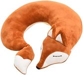 EHIOG U-Shaped Travel Pillow, Fox Neck Pillow Rest Neck Support Pillow, Car Seat Sleeping, Cartoon Headrest Airplane Pillow Travel Rest Pillow Cushion, Sleeping Aid, Suitable for Adults Kids (Brown)