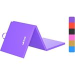 AJX Yoga Mat Tri Folding | Non Slip eva foam yoga mat In Pink/Blue/Black/Purple/Yellow Colors | Tumbling Mat for Protection against Hard Floors gymnastics floor mat Training Equipment (Purple)