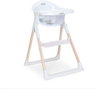 Mash High Chair by Baby Elegance | White High Chair for Babies & Toddlers with Adjustable Footrest, Removable Tray & Seat Pad | Foldable & Portable High Chair