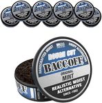 BaccOff, Original Mint Rough Cut, Premium Tobacco Free, Nicotine Free Snuff Alternative (10 Cans)