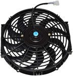 A-Team Performance - 170071 12" Radiator Electric Cooling Fan Car Transmission - Cooler Heavy Duty 10 Curved - Blades 12V 1400 CFM Reversible Push or Pull with Mounting Kit Black 12 Inches