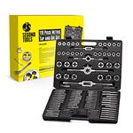 Segomo Tools 110 Piece Hardened Alloy Steel Metric Tap And Die Threading Tool Set With Storage Case