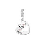 KunBead Mom I Love You Heart Dangle Birthday Charms Compatible with Pandora Bracelet Necklace for Mothers Day