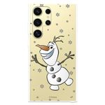 Case Compatible with Samsung Galaxy S24 Ultra Official Disney Olaf Transparent to Protect Your Mobile Phone. Flexible Transparent Silicone Case with Official Frozen Licence