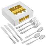 STACKABLES ~ 120 Piece Polished Silver Plastic Cutlery Set ~ Combo Plastic Cutlery of Spoons Forks & Knives 40 of Each ~ Hard Plastic Silverware ~ Reusable Flatware for Weddings Parties & Events