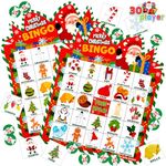 28 Players Christmas Bingo Cards (5x5) for Kids Family Activities, Party Card Games, School Classroom Games, Turkey Party Favors Supplies.