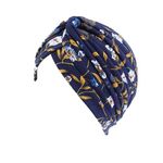 Women Headwear Head Scarves Chemo Beanie Caps Head Wraps Floral Headscarf Adjustable Cap Original Trendy Plain Turban Hat (Navy Flower), One Size (12)