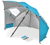 Sport-Brella Premiere UPF 50+ Umbrella Shelter for Sun and Rain Protection (8-Foot), Aqua