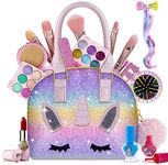 Beayuck Kids Makeup Kit for Girl-Washable Makeup for Kids with Colorful Unicorn Bag,Toddler Girl Toys Pretend Makeup Beauty Set Toys,Birthday Gifts for Girls at The Age of 3,4,5,6,7,8,9,10,11,12