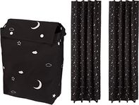 Amazon Basics Portable Window Blackout Curtain Shade with Suction Cups for Travel, Kids, and Baby Nursery - 127cm W x 198.12cm L, Moon & Stars - 2-Pack