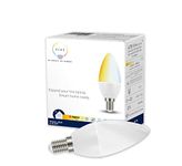 Müller-Licht Tint LED Bulb E14 White Compatible with Alexa and Google Home via an app Controllable (It's On the Go), Dimmable (2700 – 6500 K Plastic Light Bulb Lamp, 5.8 W, White 3.8 x 3.8 x 11 cm