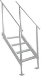 Garveetech 6 Steps Removable Dock handrail Ladder, 500lbs Load Capacity, Detachable Aluminum Swimming Ladder, Nonslip, for Lake, Marine Boarding, Pool
