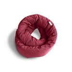 Huzi Infinity Pillow - Travel Neck Pillow - Versatile Soft 360 Support Scarf - Machine Washable - Home Travel Flight Road Trips (Burgundy)