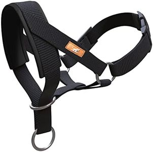 Dog Head Collar with Soft Fabric, Dog Head Harness for Dog to Stop Pulling with Adjustable Loop(M, Black)