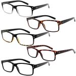 Eyekepper Reading Glasses 5-Pack Readers Spring Hinge Glasses for Reading for Men and Women +2.75