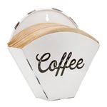 AuldHome Enamelware Coffee Filter Holder, Wall-Mount Vintage Farmhouse Style White Filter Storage Container