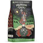 Bones Coffee Company Highland Grog Whole Coffee Beans Butterscotch Caramel Flavor, Low Acid Flavored Coffee Made with Arabica Coffee Beans, Medium Roast Coffee, Coffee Lover Gift Ideas (12 oz)