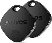 ATUVOS Smart Luggage Tracker Tag and Key Finder 2 Pack, Works with Apple Find My (iOS Only, Android not Supported), Bluetooth Item Locator for Car Keys, Bags, Wallets, Suitcase, Replaceable Battery.