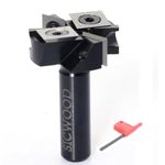 Slab Flattening Router Bits 1/2 Shank, 1-1/2”Cut Dia, 2+2 Insert Carbide, CNC Spoilboard Surfacing Router Bits, for Flycutter/ Slab Leveler/ Rabbeting/Planing, by SICWOOD