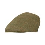 WALKER AND HAWKES - Green Sage Premium Derby Tweed Teflon Lining Cambridge Flat Cap Unisex - Dark Sage - S (57cm)