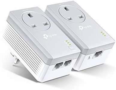 TP-Link TL-PA4022PKIT Passthrough Powerline Adapter Starter Kit, No Configuration Required, HD video streaming & Online Gaming, UK Plug