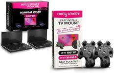 HangSmart TV & SoundBar Mount Bundle – No Stud Easy Install, Universal Wall Mounts for TVs up to 150LBS & SoundBars up to 50LBS – Fits Most TVs & SoundBars with Hardware Included