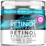 Face Moisturizer Retinol Cream, Anti Aging Neck Firming Cream, Collagen Day & Night Face Cream with Hyaluronic Acid for Women & Men, 1.85 Fl Oz