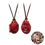 Generic XHBTS 52 Set The Egg Of The King Cosplay Pendant Necklace and Stickers Behelit Haou No Tamago Necklace for Men Jewelry Set Gift for Fan, red, Zinc, No Gemstone