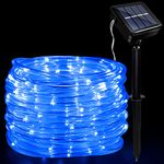 JIMACRO Outdoor Solar LED Rope Lights, IP65 Waterproof Rope Lights 12m/39.4ft 100LEDs Solar Decoration Lights with 8 Lighting Modes, Rope Fairy Light for Garden Tree Party Christmas Decoration