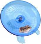 Hamster Wheel Saucer Silent Spinner/Quiet Exercise Flying Runner for Dwarf Hamster/Gerbil Rat/Hermit Crab Small Cage (Blue)