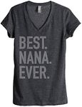 Best Nana Ever Women's Fashion Relaxed V-Neck T-Shirt Tee Charcoal X-Large