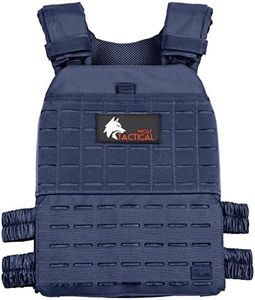 WOLF TACTICAL Adjustable Weighted Vest – WODs, Strength and Endurance Training, Fitness Workouts, Running (Blue)