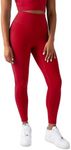 YITTY Active Women's UltraLuxe High-Waist No-Pocket Legging, Athleisure, 4-Way-Stretch, Heated Red, XS, Regular