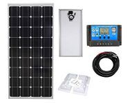 Lowenergie 100W Poly-Crystalline Solar Panel Battery Charging Kit Charger Controller & Mounting Bracket Set K2. for Caravans, Motorhomes, Boats & Any Flat Surface