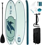 FunWater SUP Inflatable Stand Up Paddle Board Ultra-Light Inflatable Paddleboard with SUP Accessories, Fin, Adjustable Paddle, Pump, Backpack, Leash