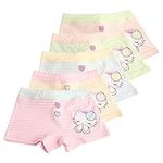 XPX Garment 5 Pack Random Stripe Lovely Cat Little Girls Boyshorts Knicker Baby Girl Cotton Boxer Briefs Hipster Underwear, Style Cat Random Color, 6-8 Year