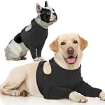 IECOii Dog Recovery Sleeve Front Leg,Dog Recovery Sleeve to Stop Licking,Dog Leg Wound Protector Adjustable Dog Elbow Sleeves,Dog Leg Wound Cover Arm Protector for Leg Injuries & Joint Pain,Black-M