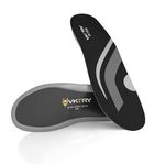 VKTRY Silver Performance Insoles–Carbon Fiber Shock Absorbing Inserts, Non-Cleated Shoes–Improve Explosiveness, Protect Against Injury, Optimize Energy Return, Silver, US Men: 6-6.5, Women 8-8.5