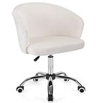 T-THREE.Velvet Office Chair Cosmetic Dressing Chair, Office Computer Chair, Swivel Rolling Office Chair, Height Adjustable Chair, Suitable for Home Office(Beige)